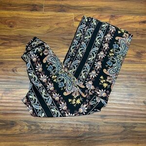 Pink Rose Boho Pants, Small, multicolor, wide leg, Used
